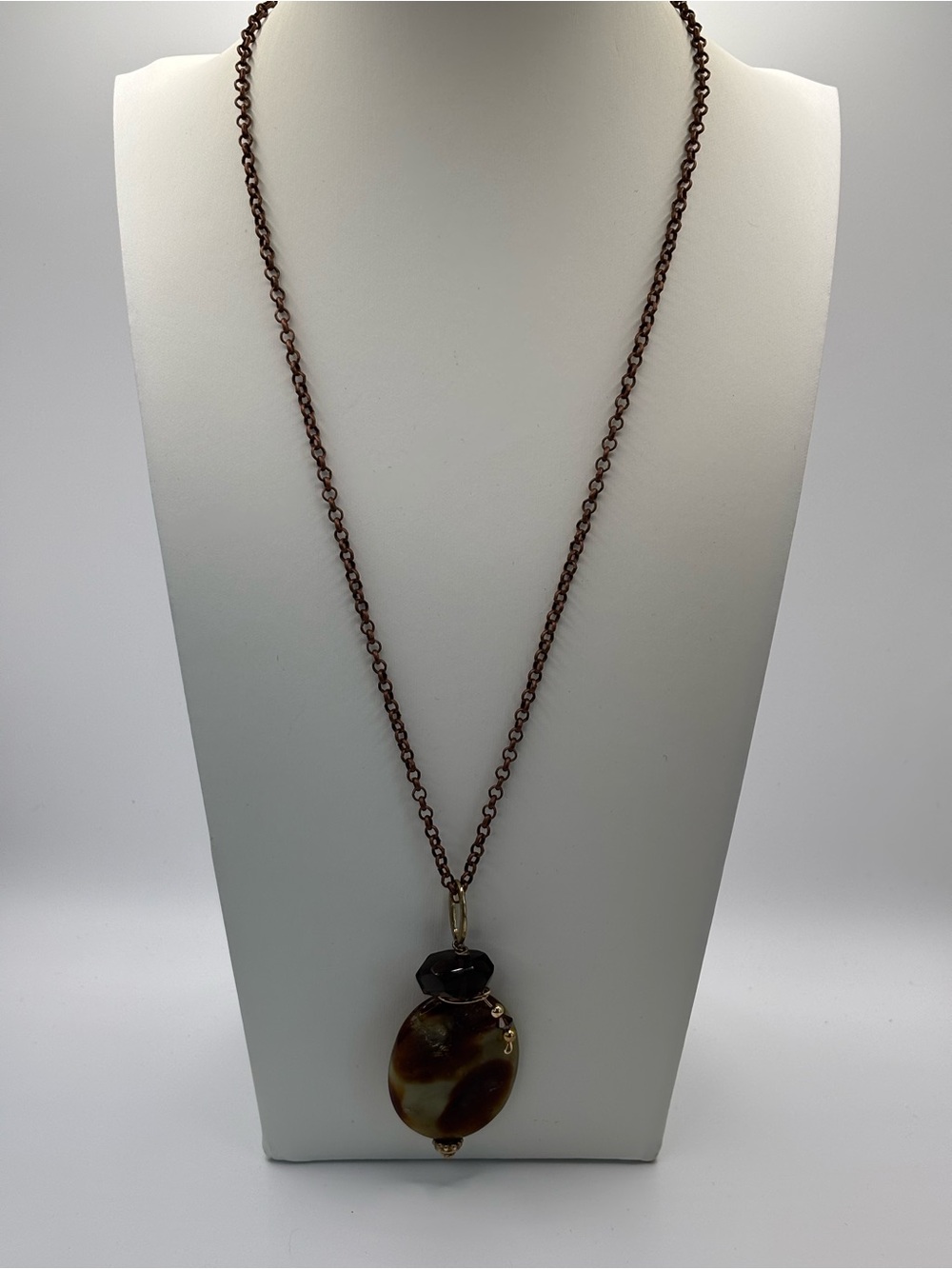 Handcrafted Brown Stone Pendant Necklace - Women Jewelry